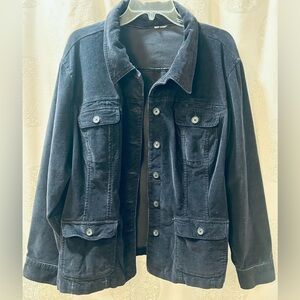 Vintage St. John's Bay Dark Blue Corduroy Barn Chore Women’s Jacket XXL 2XL
